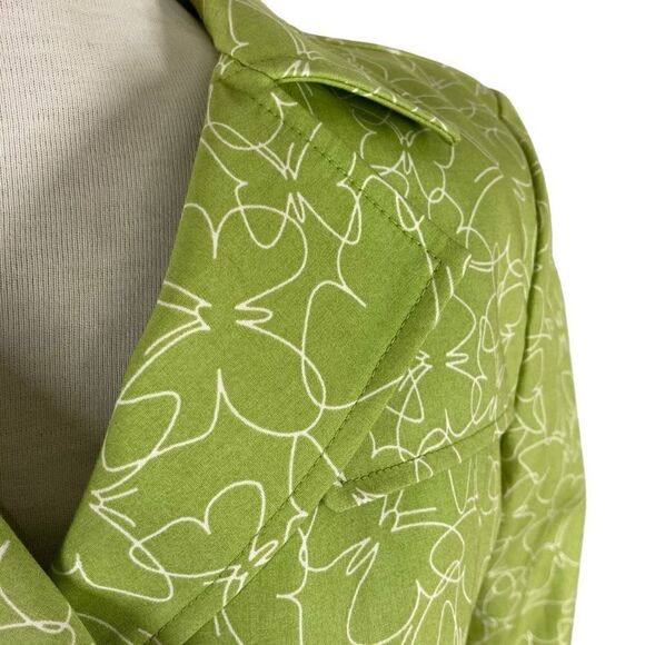 Liz Claiborne 8P Green Butterfly Trench Coat Cottagecore Fairycore Y2K does 70s - Picture 7 of 9